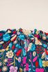 Green Floral Print Puff Sleeve Ruffled Mini Dress